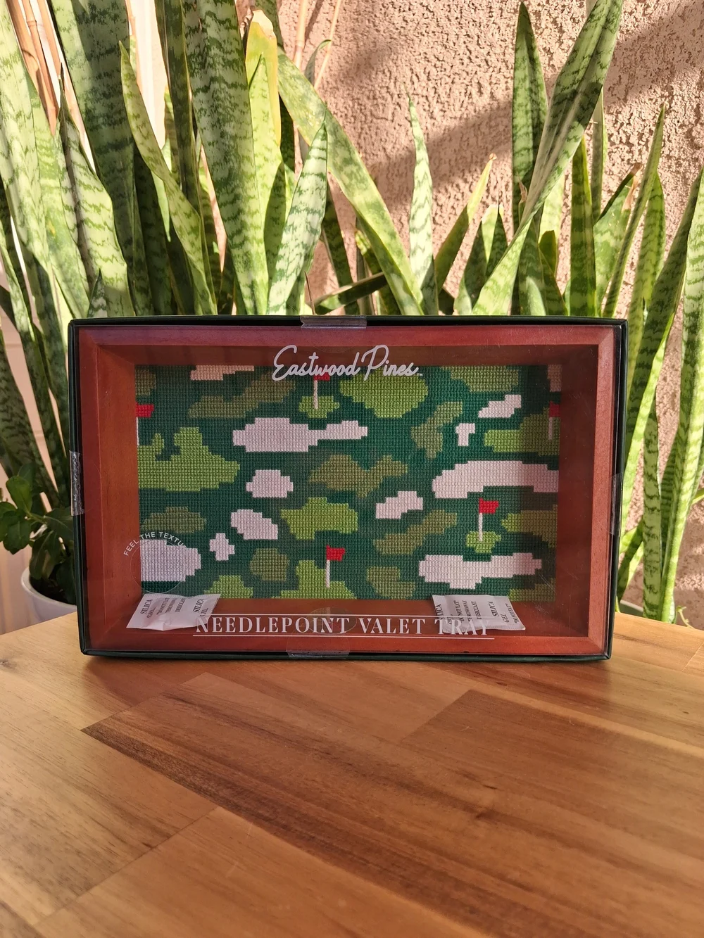 Eastwood Pines Needlepoint Valet Tray In Golf Design For Office/Desk/Decor